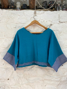 Teal wool crop top